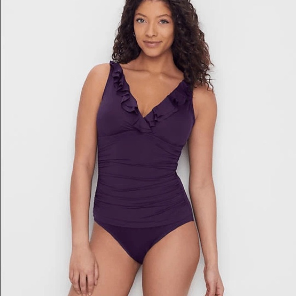Ralph Lauren Eggplant swimsuit, size 6